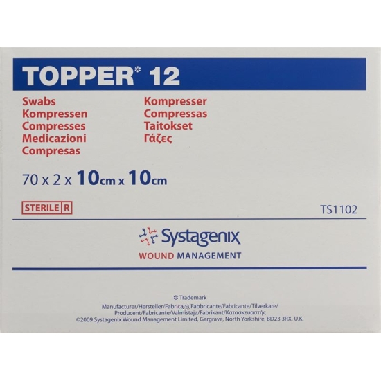 Topper 12 Einmal-Kompressen 10x10cm Steril 70 Beutel à 2 Stück buy online
