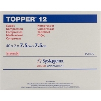 Topper 12 Einmal-Kompressen 7.5x7.5cm Steril 40 Beutel à 2 Stück