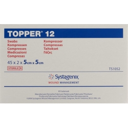 Topper 12 Einmal-Kompressen 5x5cm Steril 45 Beutel à 2 Stück