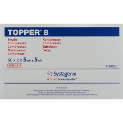 Topper 8 Einmal-Kompressen 5x5cm Steril 60 Beutel à 2 Stück