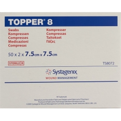 Topper 8 Einmal-Kompressen 7.5x7.5cm Steril 50 Beutel à 2 Stück
