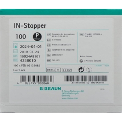 Braun Instopfen Luer Lock Gelb 100 Stück