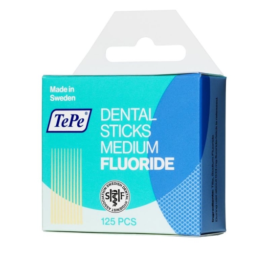 TePe Zahnhölzer mit Fluorid aus Lindenholz Medium 125 Stück buy online