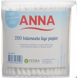 Anna Wattestäbchen Papier 200 Stück