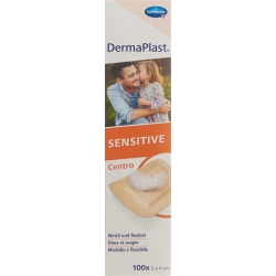 Dermaplast Sensitive Centro Strip 3x4cm Skin-Coloured 100 Pieces