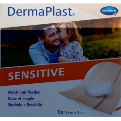Dermaplast Sensitive Quick Bandage Skin-coloured 8cmx5m Roll