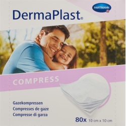 DermaPlast Gazekompressen 10x10cm 80 Stück
