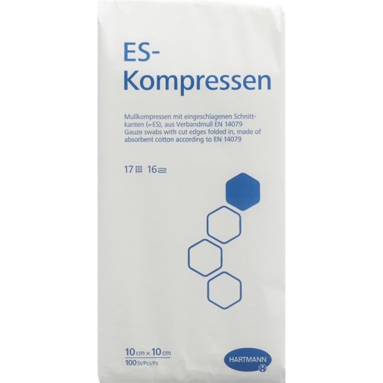 Hartmann Es Kompressen 16-fach 10x10cm Beutel 100 Stück buy online