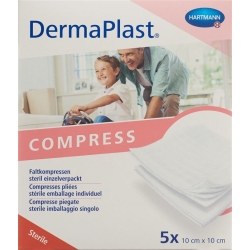 Dermaplast Folding Compresses Typ17 10x10cm 8-fold 5x 2 Pieces