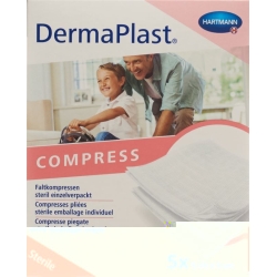 Dermaplast Folding Compresses Typ17 5x5cm 8-fold 5x 2 Pieces