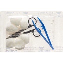 Mediset thread pulling set with scissors