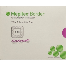 Mepilex Border Schaumverband 7.5x7.5cm Silik 5 Stück
