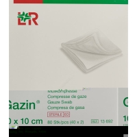 Gazin Mullkompresse 10x10cm 12-fach Steril 40x 2 Stück