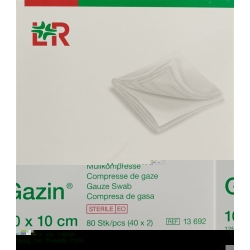 Gazin Mullkompresse 10x10cm 12-fach Steril 40x 2 Stück
