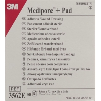 3M Medipore + Pad 5x7.2cm / Wundkissen 2.8x3.8cm 50 Stück