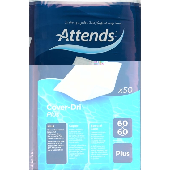 Attends Cover Dri Unterl Plus 60x60cm Beutel 50 Stück buy online
