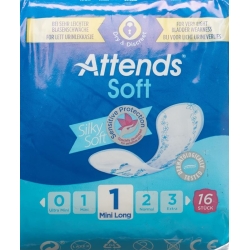 Attends Soft 1 Mini Long Einlagen Beutel 16 Stück
