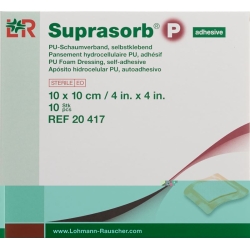 Suprasorb P Schaumverband 10x10cm Adhesive 10 Stück