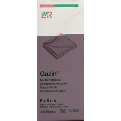 Flawa Gazin Faltkompressen 5x5cm 8-fach Unsteril 100 Stück
