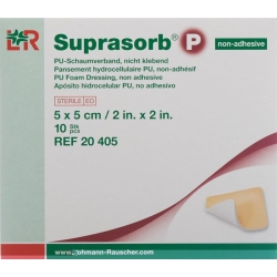Suprasorb P Schaumverband 5x5cm non Adhesiv 10 Stück