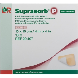 Suprasorb P Schaumverband 10x10cm non Adhesiv 10 Stück