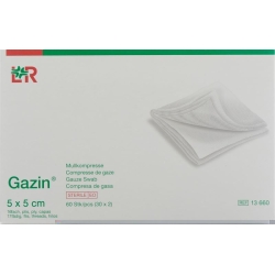 Gazin Faltkompressen 5x5cm 16-fach Steril 30x 2 Stück