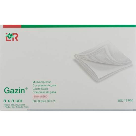Gazin Faltkompressen 5x5cm 16-fach Steril 30x 2 Stück buy online