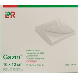 Gazin Faltkompressen 10x10cm 16-fach Steril 30x 2 Stück