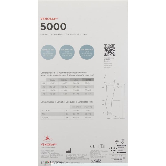 Venosan 5002 A-d Kkl2 XL Long Open Black 1 pair buy online