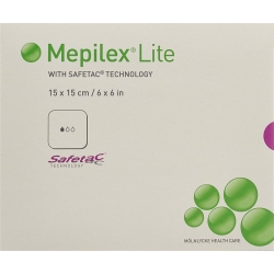 Mepilex Lite Absorptionsverb 15x15cm Silik 5 Stück