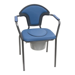 Sahag Toilet Chair Fully Upholstered Blue