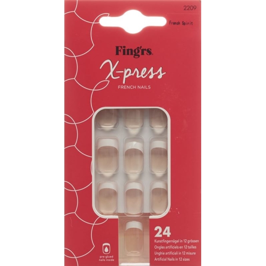 Fingrs Fake Nails Pre Glued French Spirit buy online