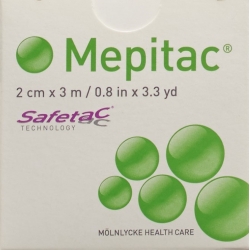 Mepitac Safetac fixation bandage 2cmx3m silicone