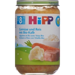 Hipp Gemüse U Reis M Kalbfleisch 8m Bio Glas 220