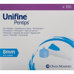 UNIFINE Pentips needles 31G 0.25x8mm 100 pcs
