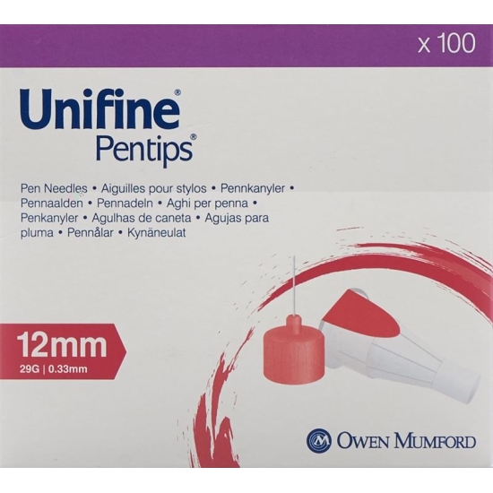 UNIFINE Pentips needles 29G 0.33x12mm 100 pcs