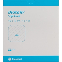 Biatain Soft Hold Schaumverband 10x10cm 5 Stück