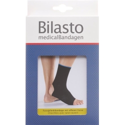 Bilasto Fussgelenkbandage Ferse Offen Grösse M Schwarz/Blau