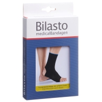 Bilasto Fussgelenkbandage Ferse Offen Grösse L Schwarz/Blau