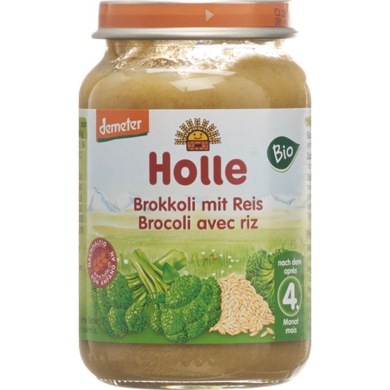 Holle Broccoli with wholegrain Rice from the 4th month Bio 190g buy online
