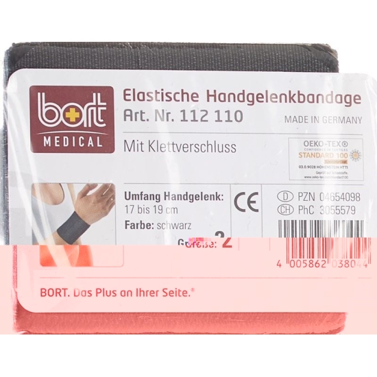 Bort Handgelenkbandage Velcro 8cm -19cm Grösse 2 Schwarz buy online