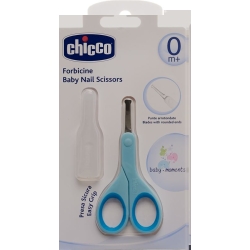Chicco baby scissors with protective cap light blue