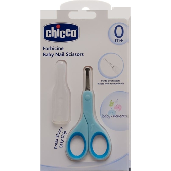 Chicco baby scissors with protective cap light blue buy online