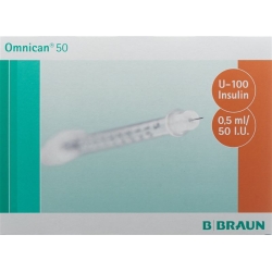 Omnican Insulin 50 0.5ml 0.3x8mm G30 Single 100 X