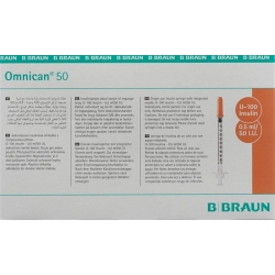 Omnican Insulin 50 0.5ml 0.3x12mm G30 Single 100 X