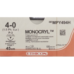 Monocryl 45cm Ungefaerbt 4-0 P-3 Multip 36 Stück