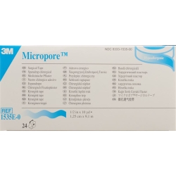 3M Micropore Rollenpfl Disp 12mmx9.14m We N 24 Stück