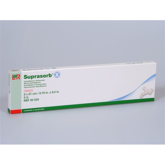 Suprasorb X Tamponade Hydrobal 2x21cm Steril 5 Stück buy online