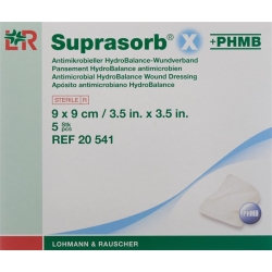 Suprasorb X + Phmb Wundverband Hydrobalance 9x9cm Steril 5 Stück