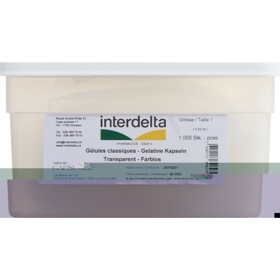 Gelatine Kapseln 1 Transparent Interdelta 1000 Stück buy online